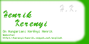 henrik kerenyi business card