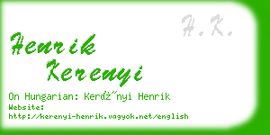 henrik kerenyi business card